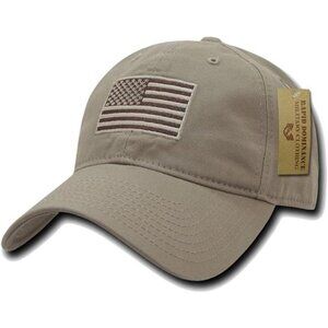 Tonal Flag Graphic Baseball Cap Relaxed Fit Adjustable Curved Brim Hat OSFM Men